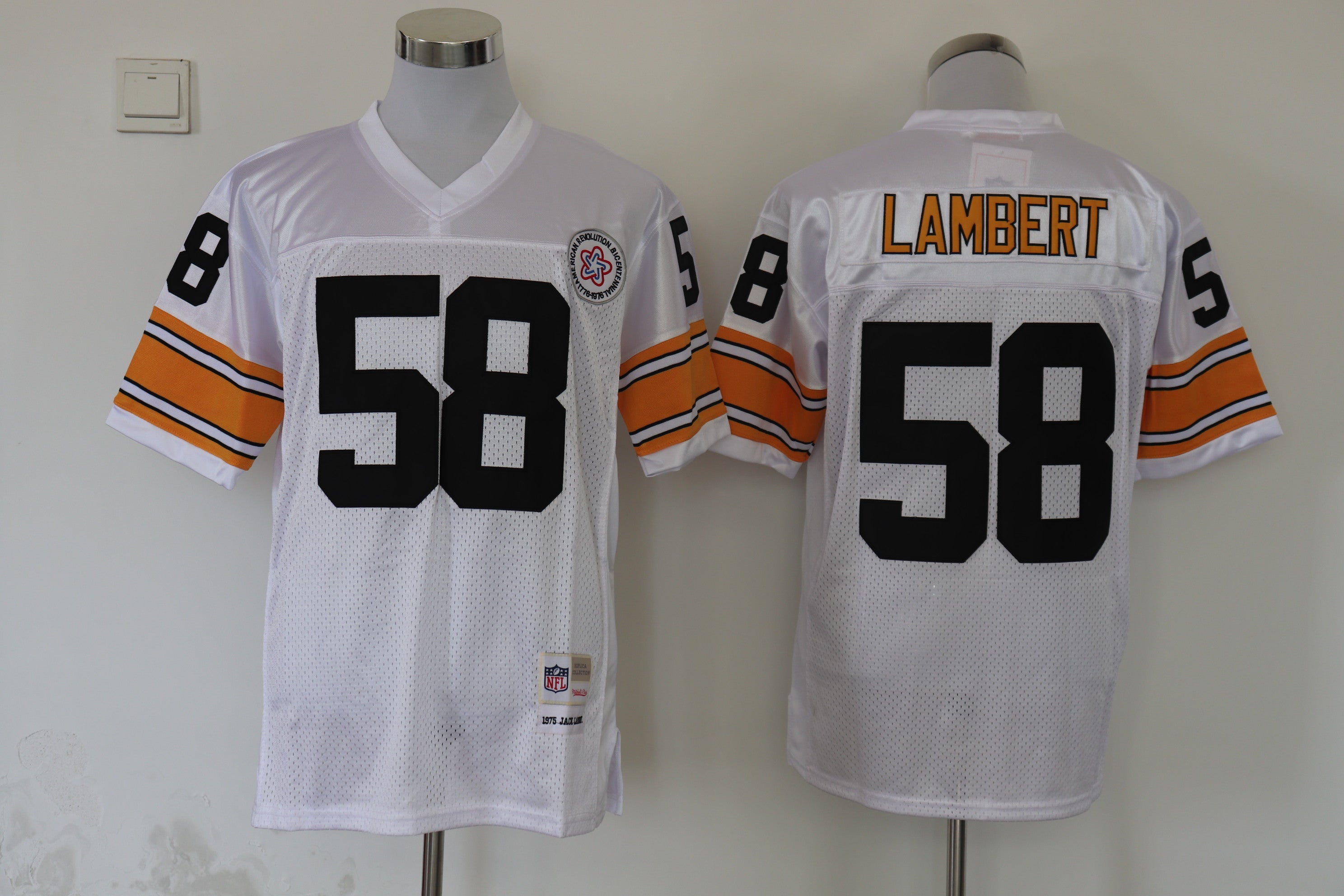 Men's Pittsburgh Steelers Jack Lambert  White Legacy Replica Jersey1