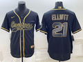 Men's Dallas Cowboys Ezekiel Elliott #21 Black Game Jersey1 Joint Edition