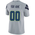 Custom S.Seahawks Gray Game Jersey -Stitched American Football Jerseys