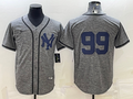 Men's New York Yankees Aaron Judge #99 Gray Replica Team Name Jersey1