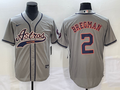 Men's Houston Astros Alex Bregman #2 Gray Replica Jersey1 Joint Edition