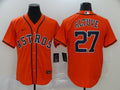 Men's Houston Astros Jose Altuve #27 Orange Replica Baseball Jersey1