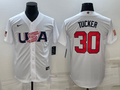 Men's 2023 World Baseball Classic #30 Kyle Tucker USA White Jersey1