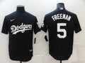 Men's Los Angeles Dodgers Freddie Freeman #5 Black Replica Baseball Jersey1