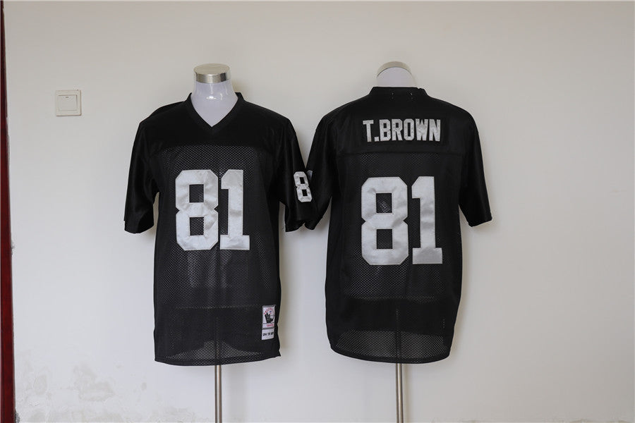 Men's Oakland Raiders Tim Brown  Black Legacy Replica Jersey1