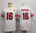 Men's San Francisco 49ers Joe Montana White 75th Anniversary Game Player Jersey1