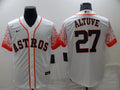 Men's Houston Astros Jose Altuve #27 White Alternate Game Jersey1