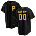 Men's Pittsburgh Pirates Black Alternate Replica Custom Jersey1