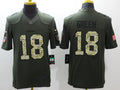 Men's Cincinnati Bengals A.J. Green #18 Army Green Game Jersey1