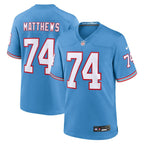 Bruce Matthews Tennessee Titans Nike Oilers Throwback Retired   Game Jersey - Light Blue