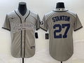 Men's New York Yankees Giancarlo Stanton #27 Gray Player Jersey1 Joint Edition