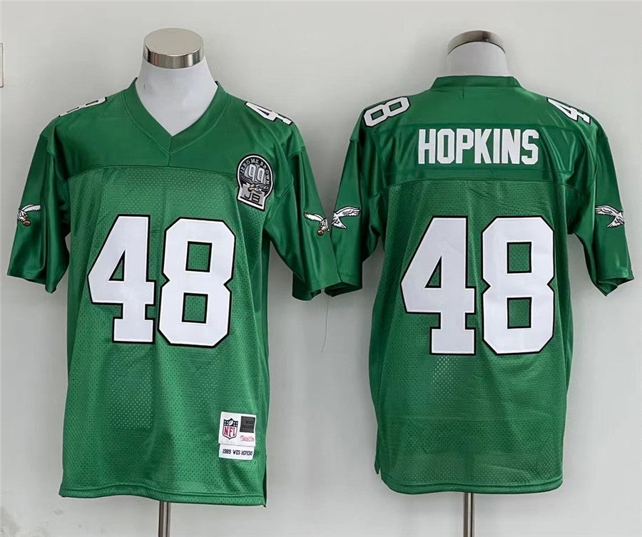 Men's Philadelphia Eagles Wes Hopkins  Kelly Green Legacy Replica Jersey1