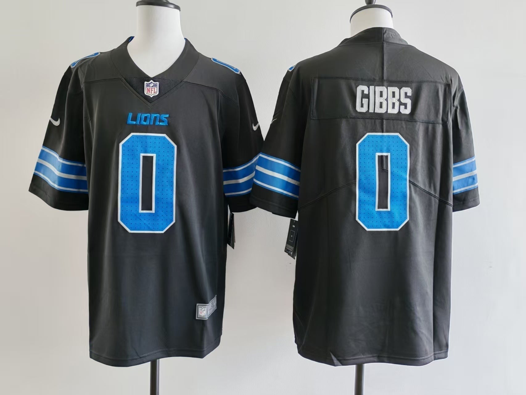 Men's Detroit Lions Jahmyr Gibbs Jersey -  Black#0