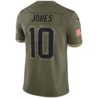 Mac Jones New England Patriots Nike Salute To Service Limited Jersey - Olive