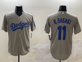 Men's Los Angeles Dodgers Roki Sasaki #11 Gray Replica Game Jersey1