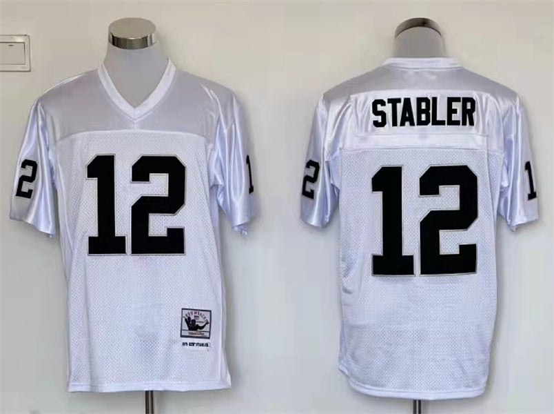 Men's Oakland Raiders Ken Stabler  White Legacy Replica Jersey1