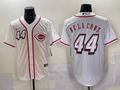 Men's Cincinnati Reds Elly De La Cruz #44 White 2025 MLB Speedway Classic Home Replica Jersey