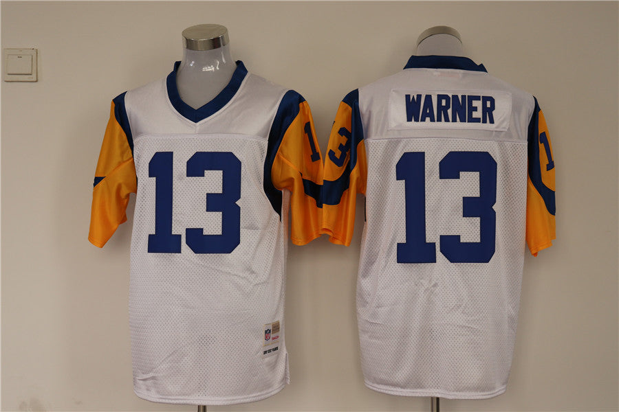 Men's San Louis Rams Kurt Warner  White Legacy Replica Jersey1