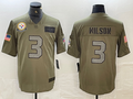 Men's Pittsburgh Steelers Russell Wilson #3 Olive Game Jersey1