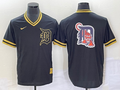 Men's Detroit Tigers Black Replica Team Jersey1