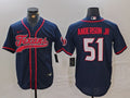 Men's Houston Texans Will Anderson Jr. #51 Navy Player Jersey1