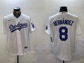 Men's Los Angeles Dodgers Enrique Hernandez #8 White Home Replica Player Jersey1