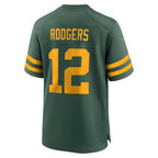 GB.Packers #12 Aaron Rodgers Player 50s Green Classic Game Stitched American Football Jerseys