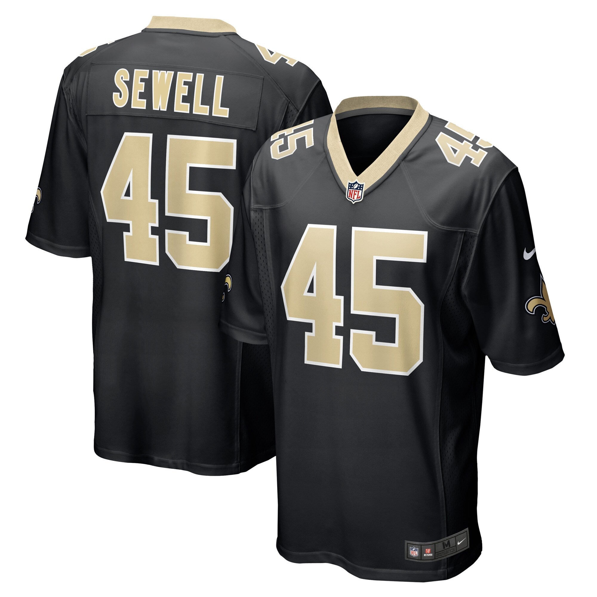 Nephi Sewell New Orleans Saints Nike Game   Jersey - Black