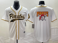 Men's Pittsburgh Pirates White Replica Team Jersey1 Joint Edition