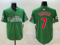 Men's Philadelphia Phillies Trea Turner #7 Green Replica Team Jersey1