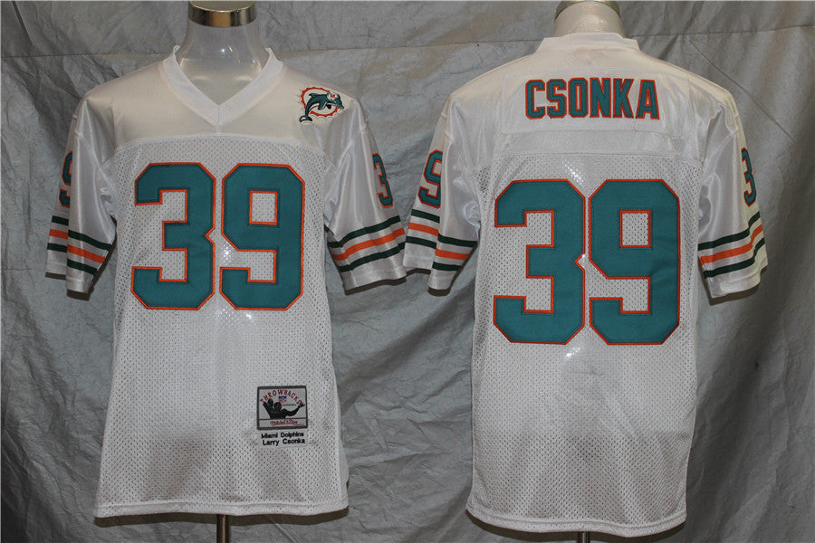 Men's Miami Dolphins Larry Csonka  White Legacy Replica Jersey1