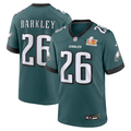 Men's Philadelphia Eagles Saquon Barkley Nike Carbon Green Super Bowl LIX Fashion Game Player Jersey