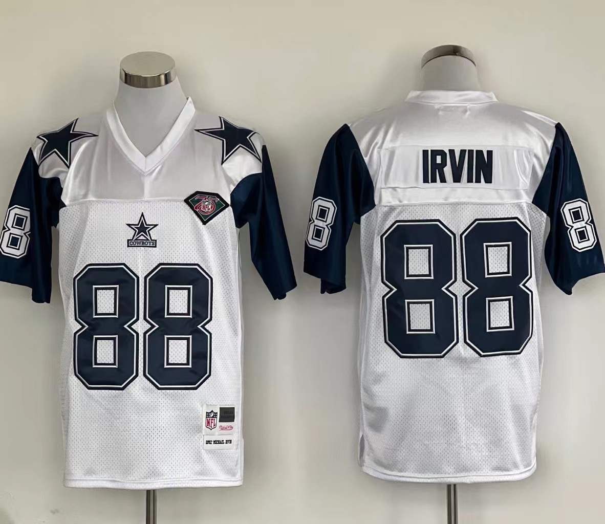 Men's Dallas Cowboys Michael Irvin  White Legacy Replica Jersey1