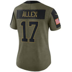 B.Bills #17 Josh Allen Olive Salute To Service Limited Player Football Jerseys