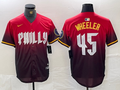 Men's Philadelphia Phillies Zack Wheeler #45 Red 2024 City Connect Limited Player Jersey1