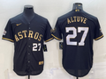 Men's Houston Astros Jose Altuve #27 Black Replica Authentic Jersey1
