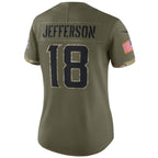 #18 Justin Jefferson Player MN.Vikings Olive Salute To Service Limited Football Jerseys