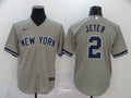 Men's New York Yankees Derek Jeter #2 Gray Replica Baseball Jersey1