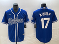 Men's Los Angeles Dodgers Shohei Ohtani #17 Blue Game Player Jersey1 Joint Edition
