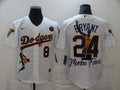 Men's Los Angeles Dodgers Kobe Bryant #8-24 White Replica Game Jersey1