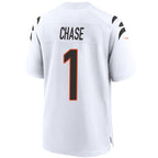 C.Bengals #1 Ja'Marr Chase White Stitched Player Game Football Jerseys