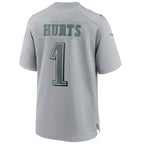 P.Eagles #1 Jalen Hurts Gray Stitched Player Game Football Jerseys