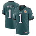#1 Jalen Hurts Midnight Green P.Eagles Super Bowl LIX Game Player Football Jerseys