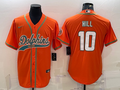 Men's Miami Dolphins Tyreek Hill #10 Orange Game Jersey1 Joint Edition