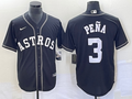Men's Houston Astros Jeremy Pena #3 Black Replica Jersey1