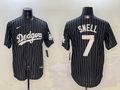 Men's Los Angeles Dodgers Blake Snell #7 Black Alternate Limited Player Jersey1