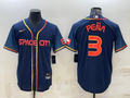 Men's Houston Astros Jeremy Pena #3 Navy 2022 City Connect Replica Player Jersey1