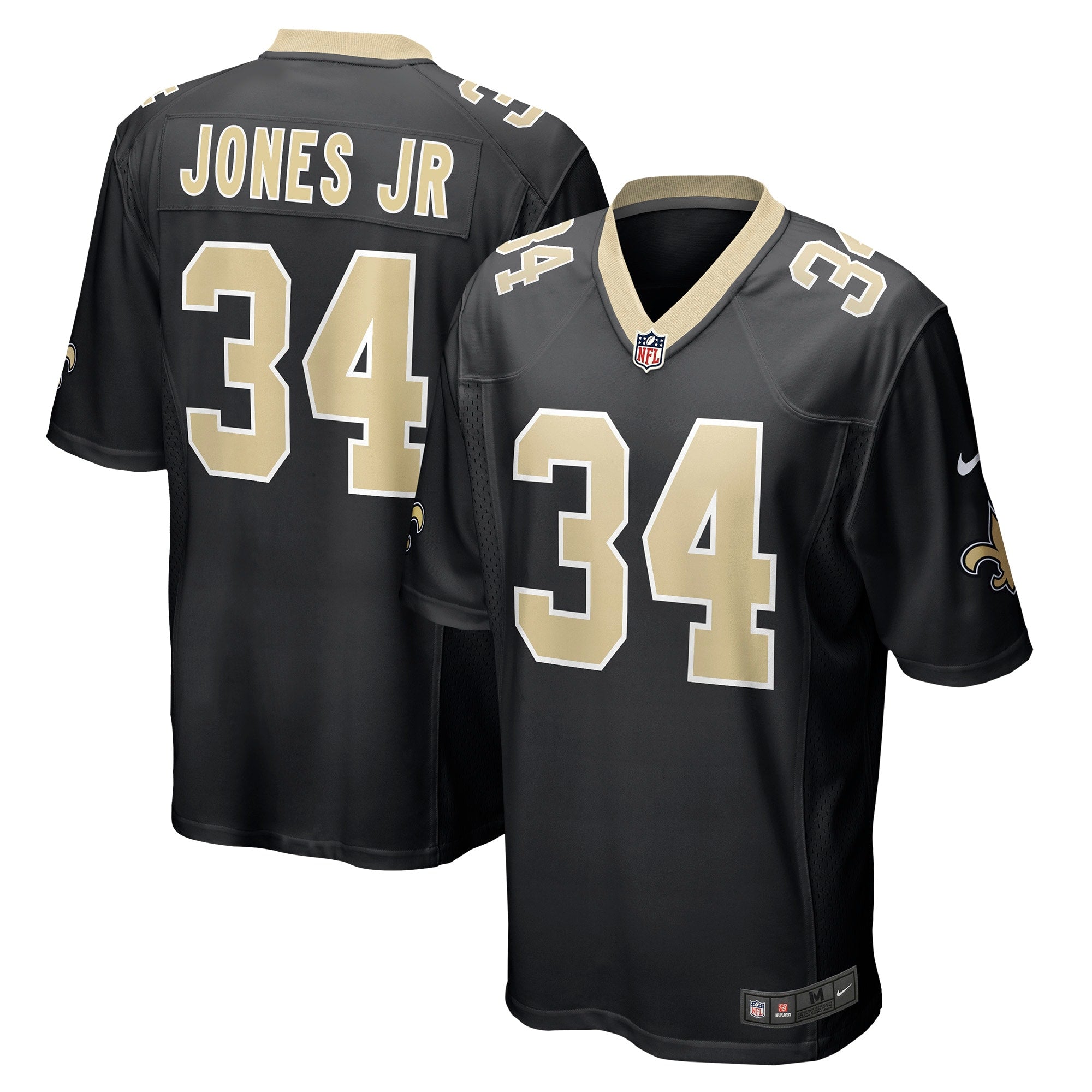 Tony Jones Jr. New Orleans Saints Nike   Game Jersey - Black
