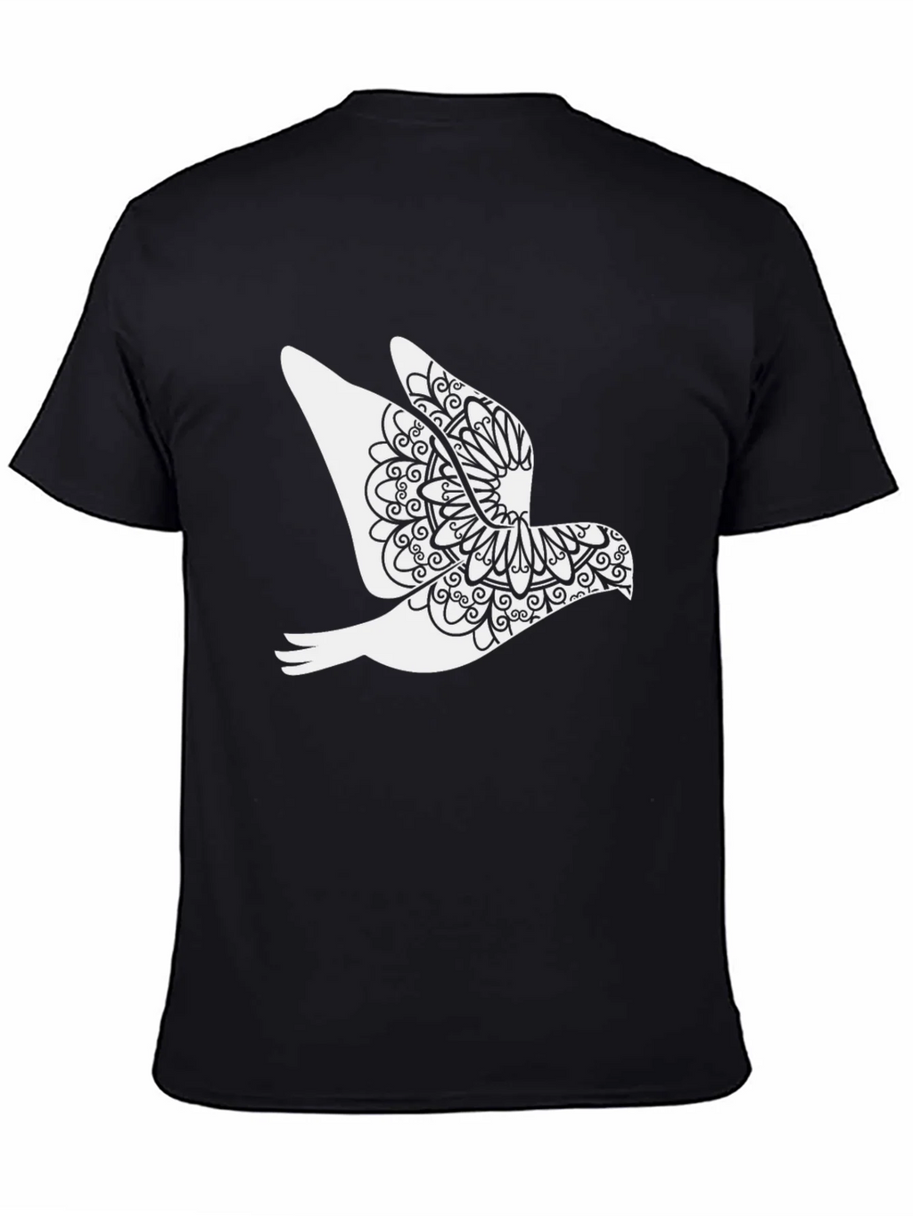 Dove Mandala Graphic Black T-Shirt