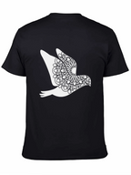 Dove Mandala Graphic Black T-Shirt